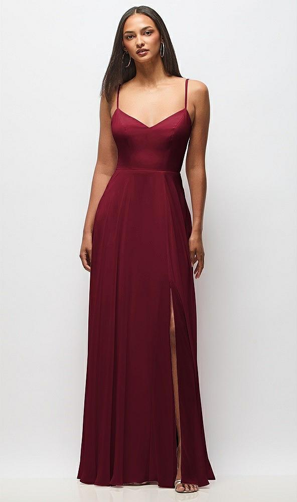 tie-back cutout maxi dress with front slit