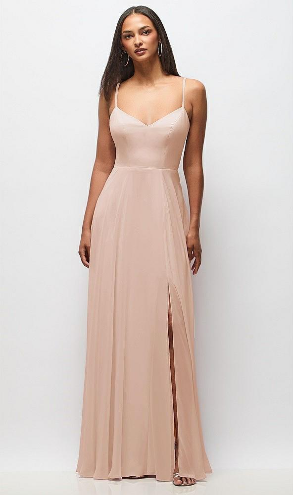 tie-back cutout maxi dress with front slit