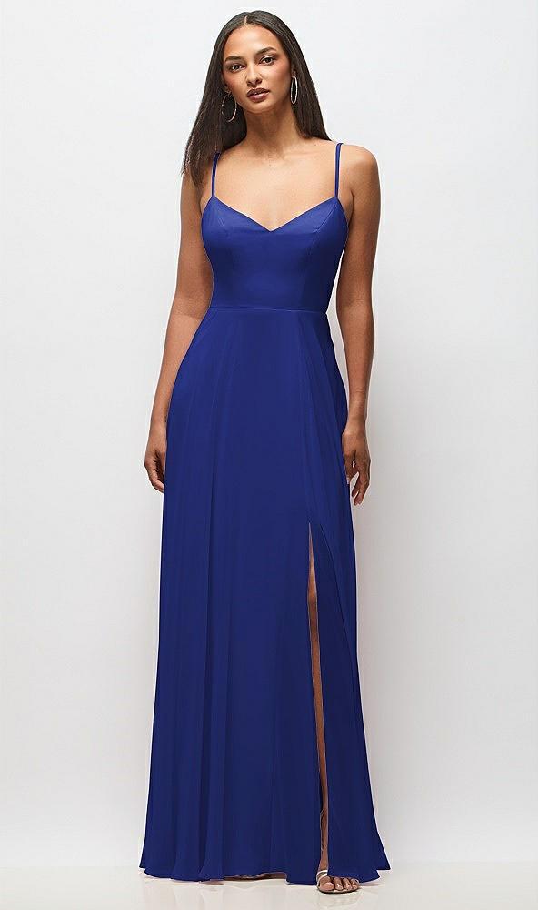 tie-back cutout maxi dress with front slit