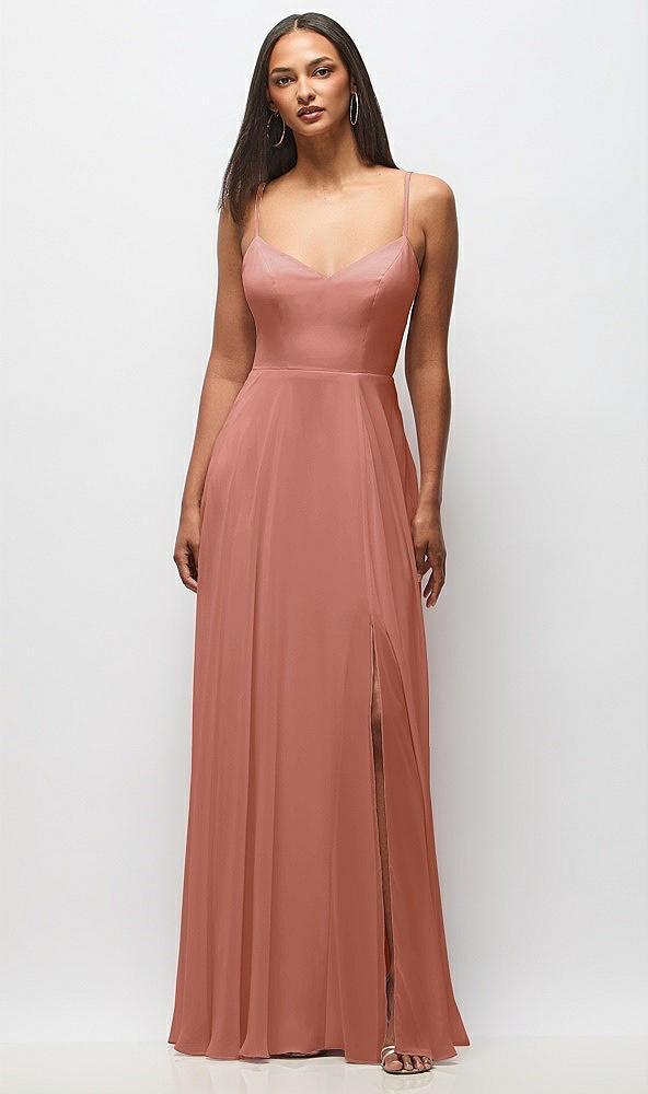 tie-back cutout maxi dress with front slit