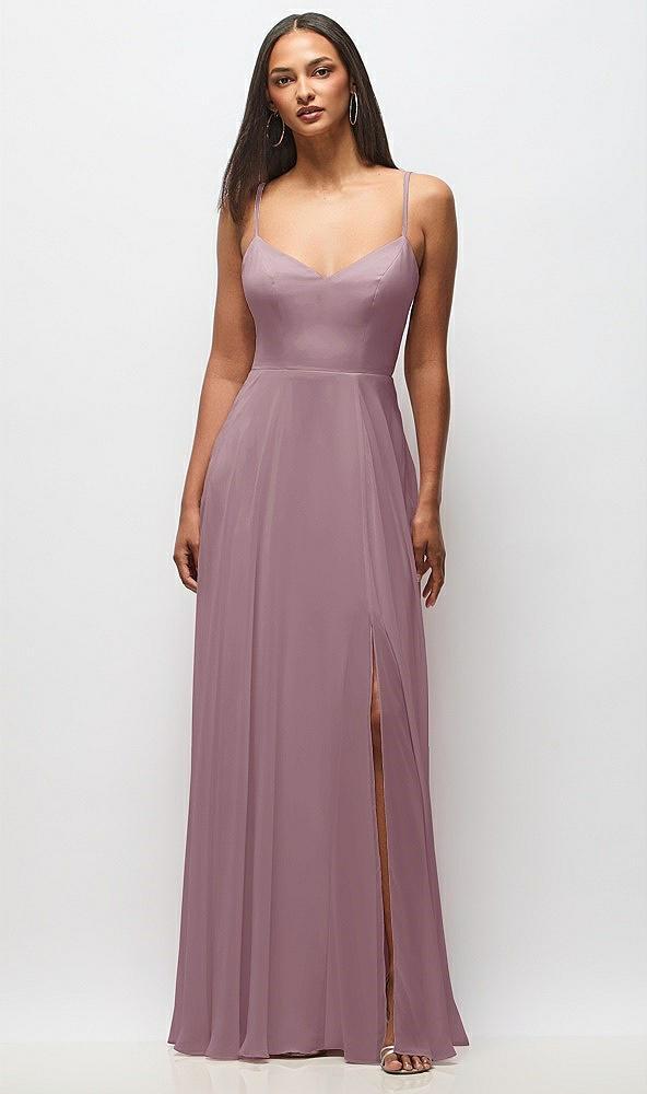 tie-back cutout maxi dress with front slit