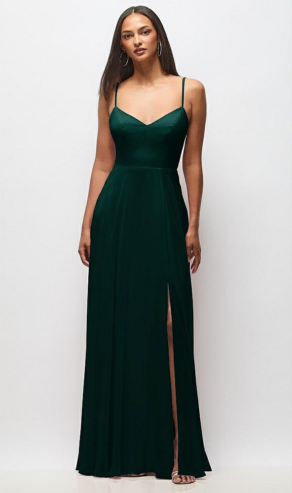 tie-back cutout maxi dress with front slit
