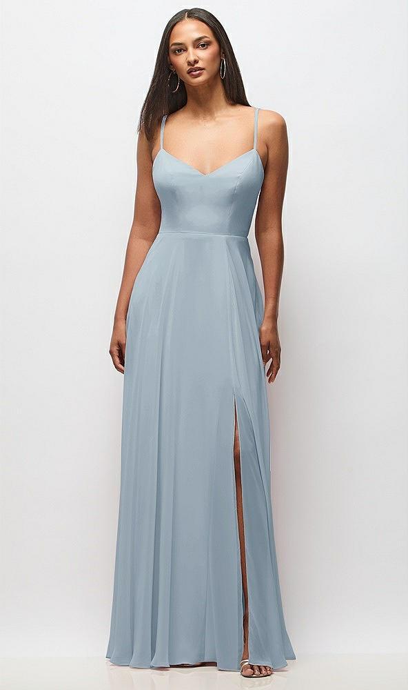 tie-back cutout maxi dress with front slit