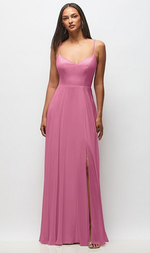 tie-back cutout maxi dress with front slit