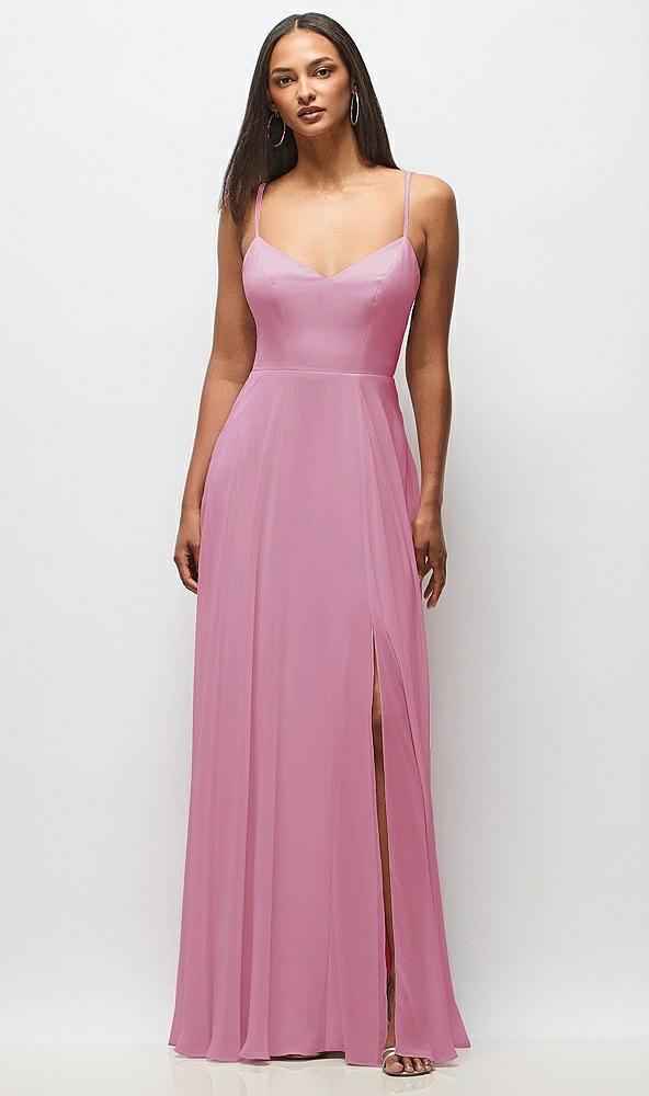 tie-back cutout maxi dress with front slit