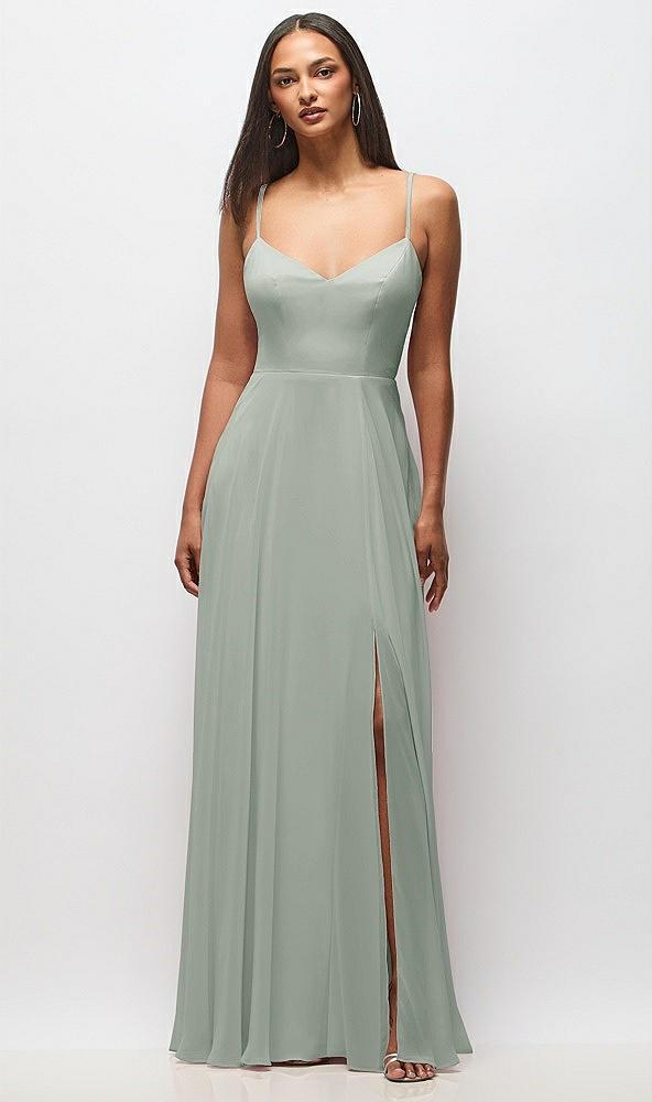 tie-back cutout maxi dress with front slit