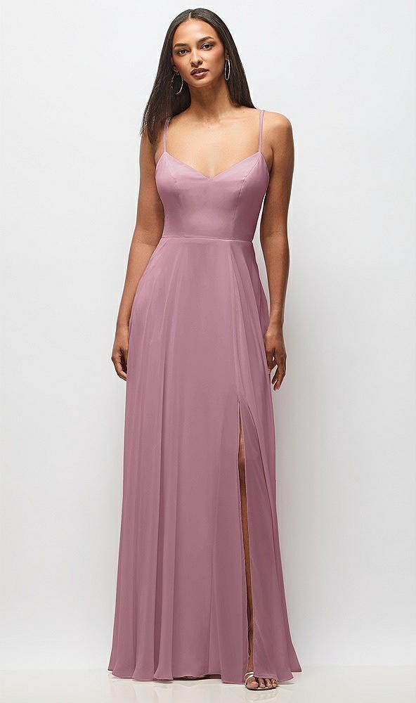 tie-back cutout maxi dress with front slit