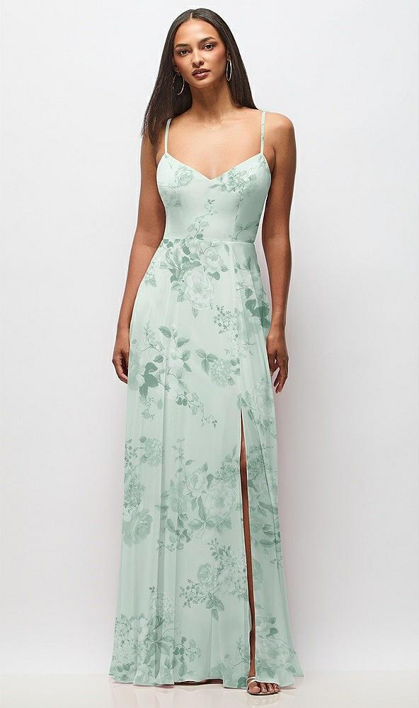 tie-back cutout maxi dress with front slit