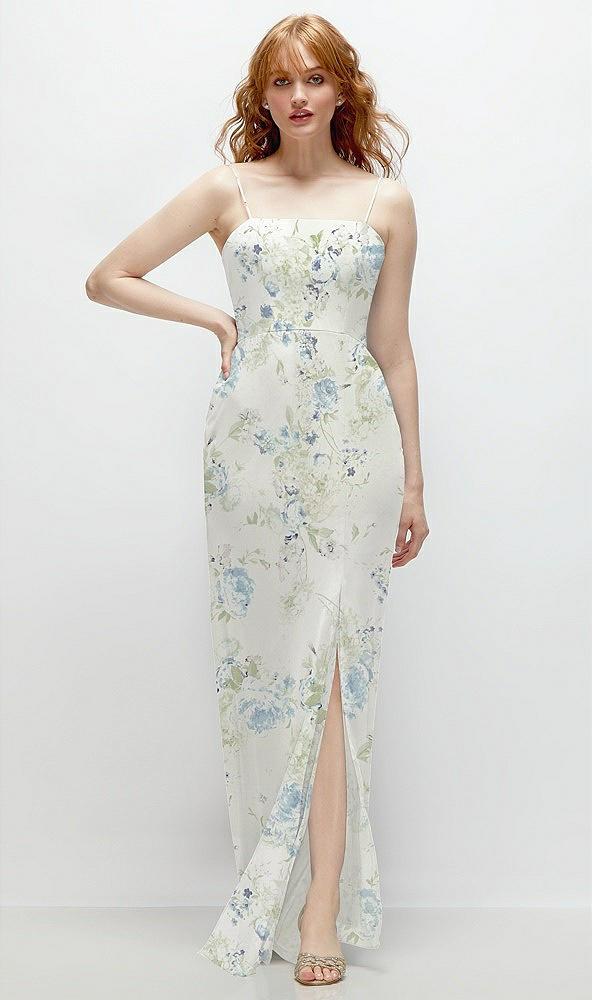 tie-back cutout trumpet gown with front slit