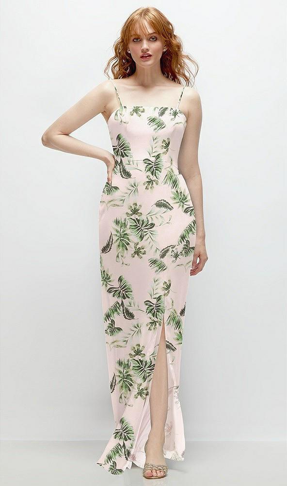 tie-back cutout trumpet gown with front slit