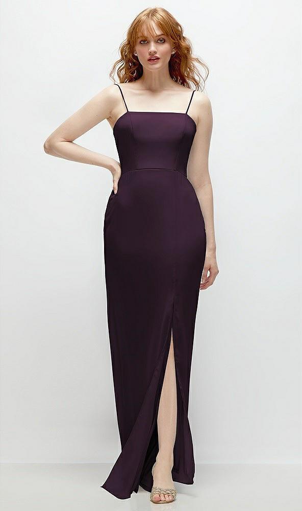 tie-back cutout trumpet gown with front slit