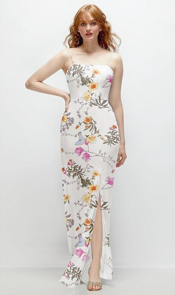 tie-back cutout trumpet gown with front slit