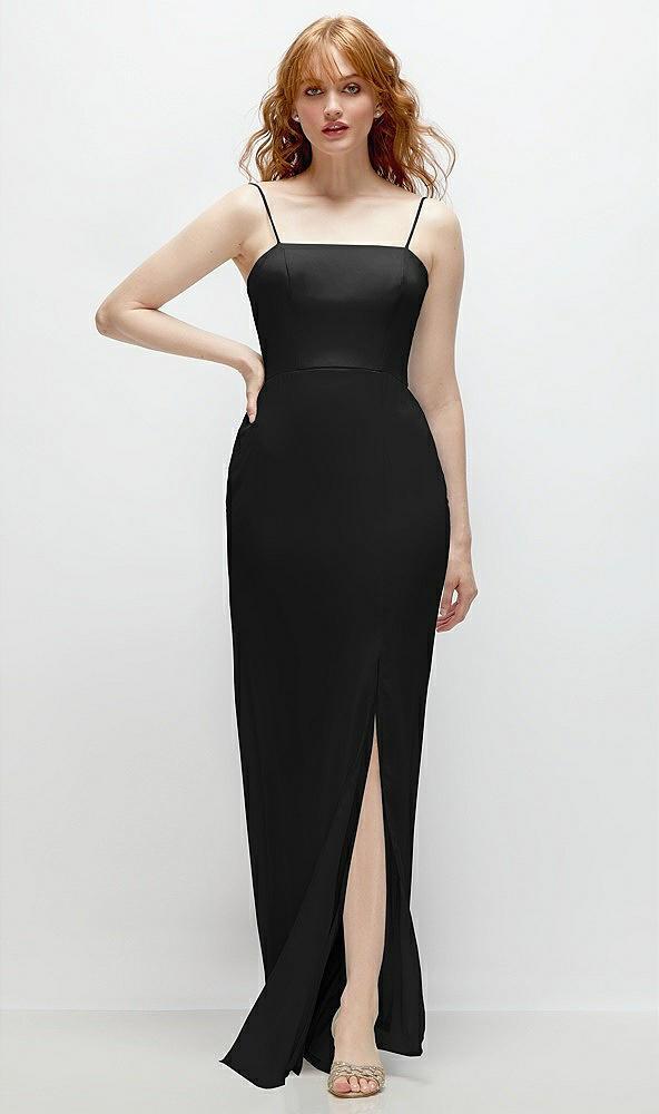 tie-back cutout trumpet gown with front slit
