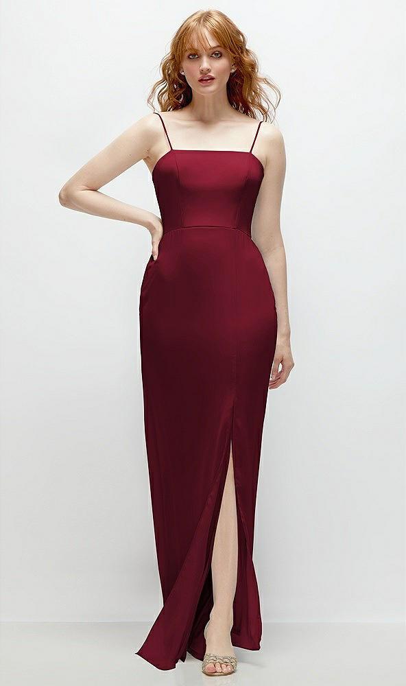 tie-back cutout trumpet gown with front slit