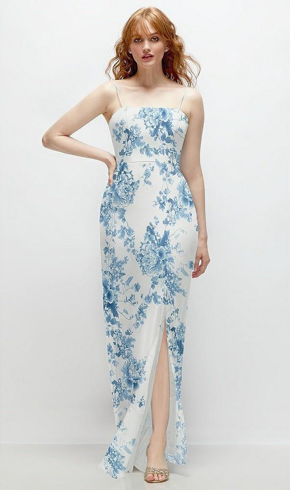 tie-back cutout trumpet gown with front slit