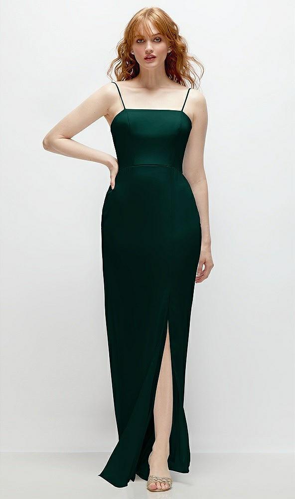 tie-back cutout trumpet gown with front slit