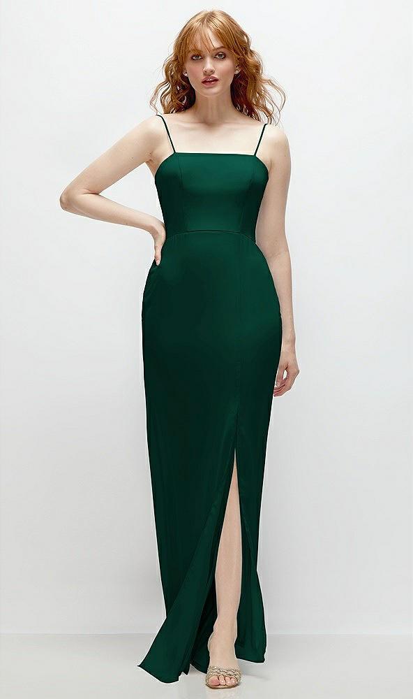 tie-back cutout trumpet gown with front slit
