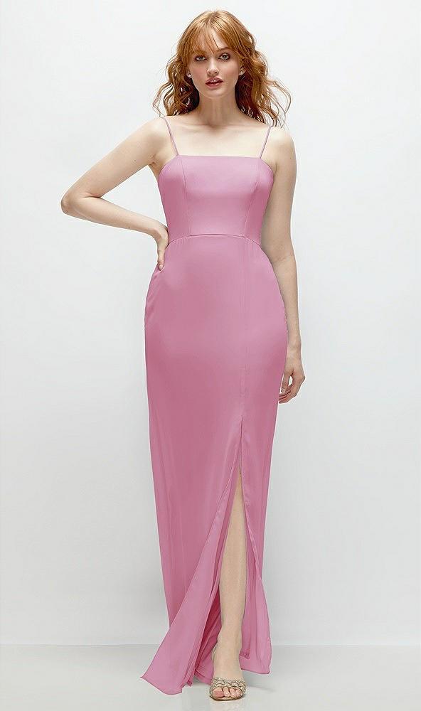 tie-back cutout trumpet gown with front slit
