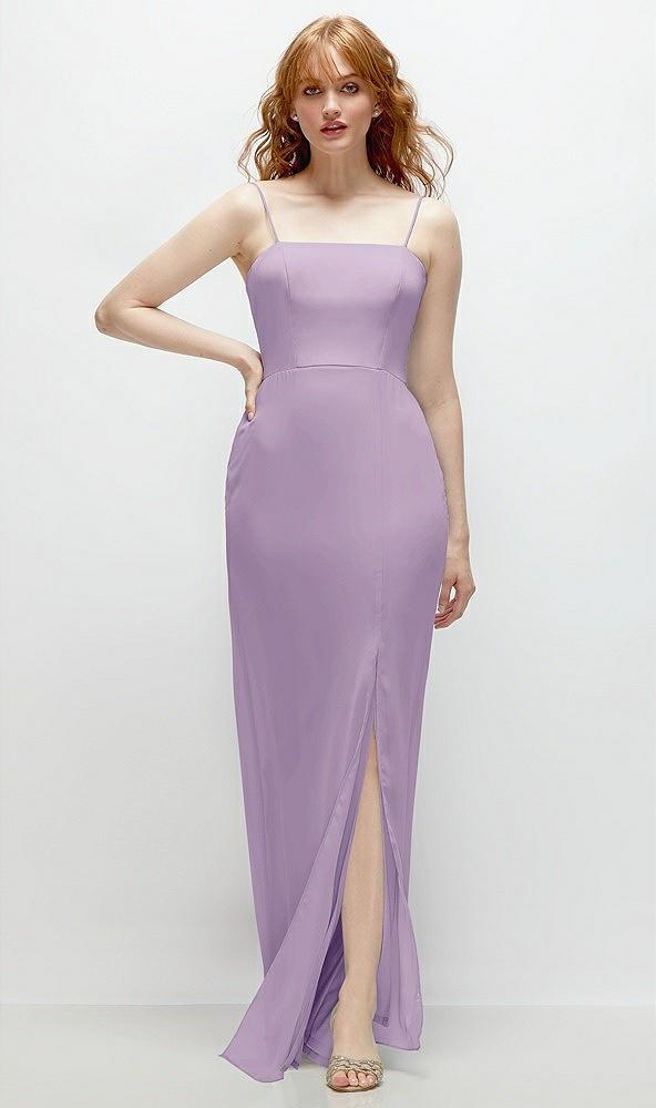 tie-back cutout trumpet gown with front slit