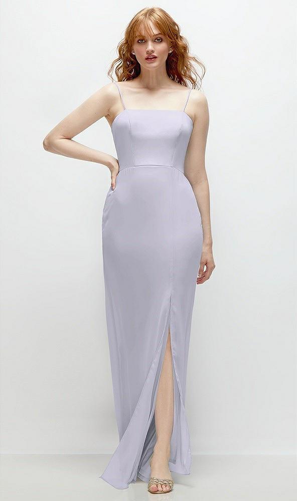 tie-back cutout trumpet gown with front slit