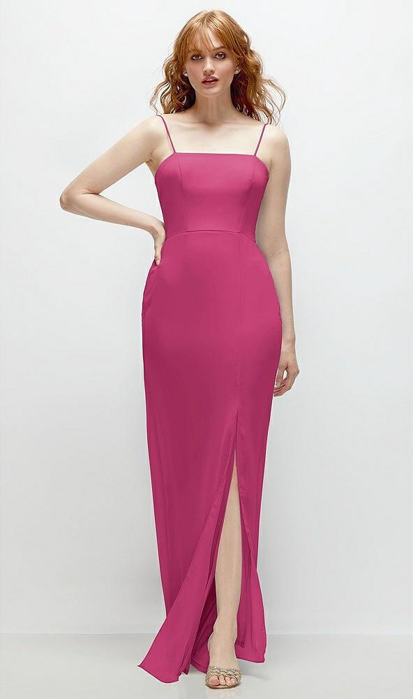 tie-back cutout trumpet gown with front slit