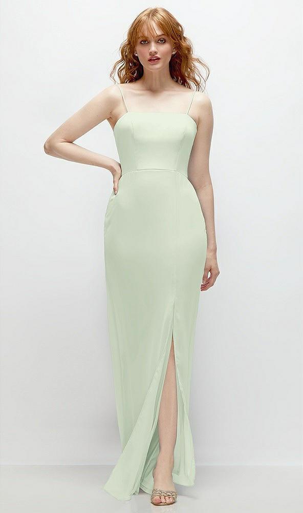 tie-back cutout trumpet gown with front slit