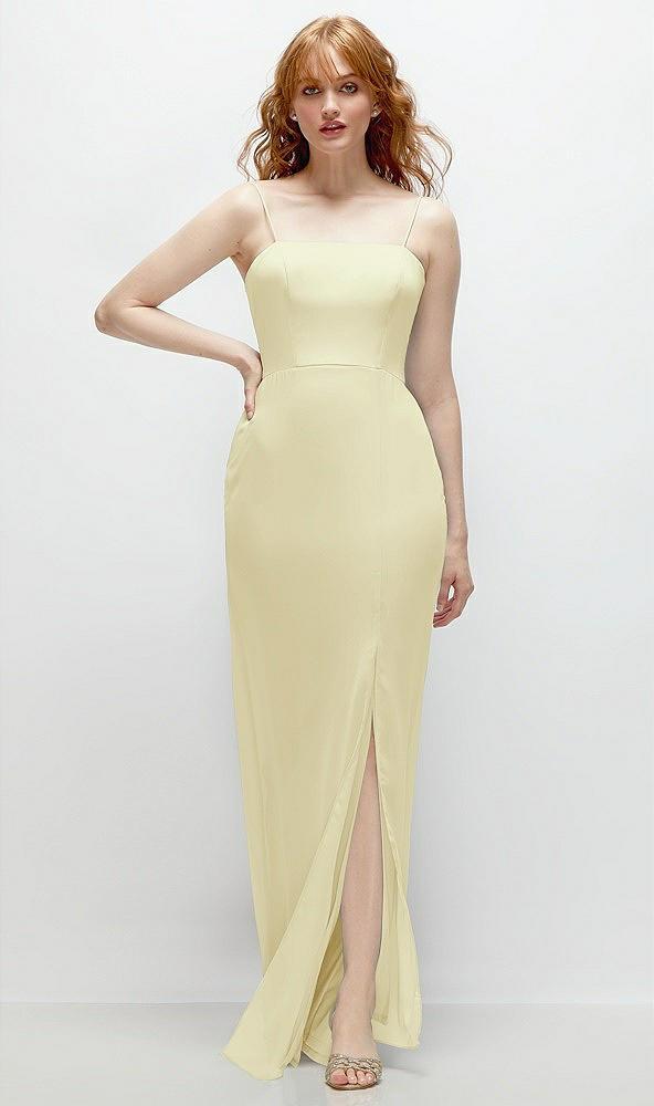 tie-back cutout trumpet gown with front slit