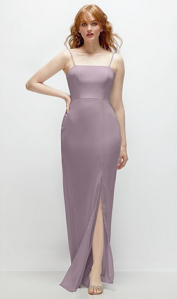 tie-back cutout trumpet gown with front slit