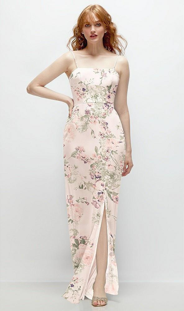 tie-back cutout trumpet gown with front slit