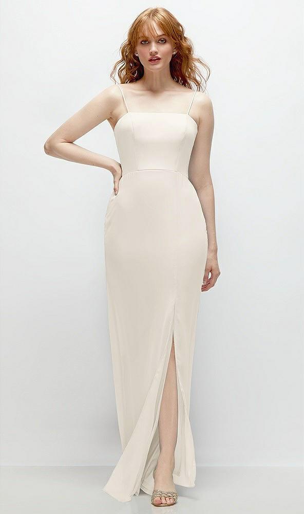 tie-back cutout trumpet gown with front slit