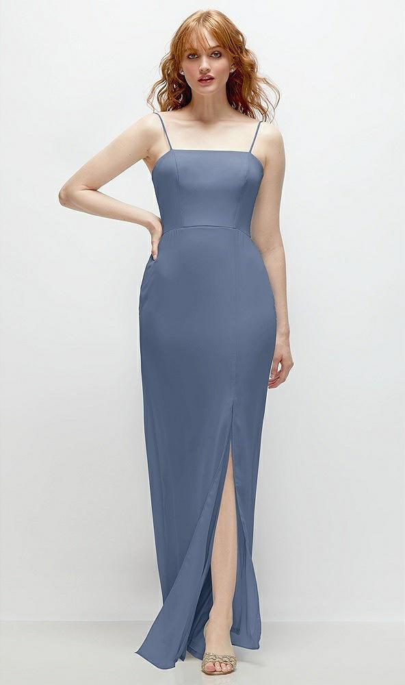 tie-back cutout trumpet gown with front slit