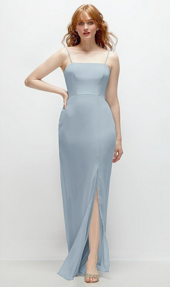 tie-back cutout trumpet gown with front slit
