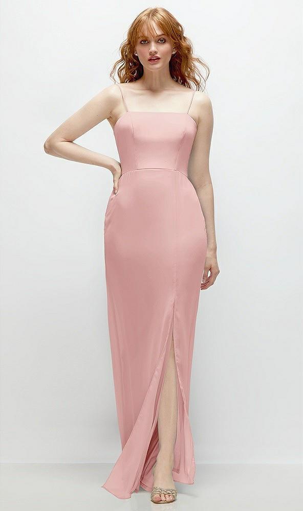 tie-back cutout trumpet gown with front slit