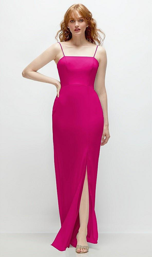 tie-back cutout trumpet gown with front slit
