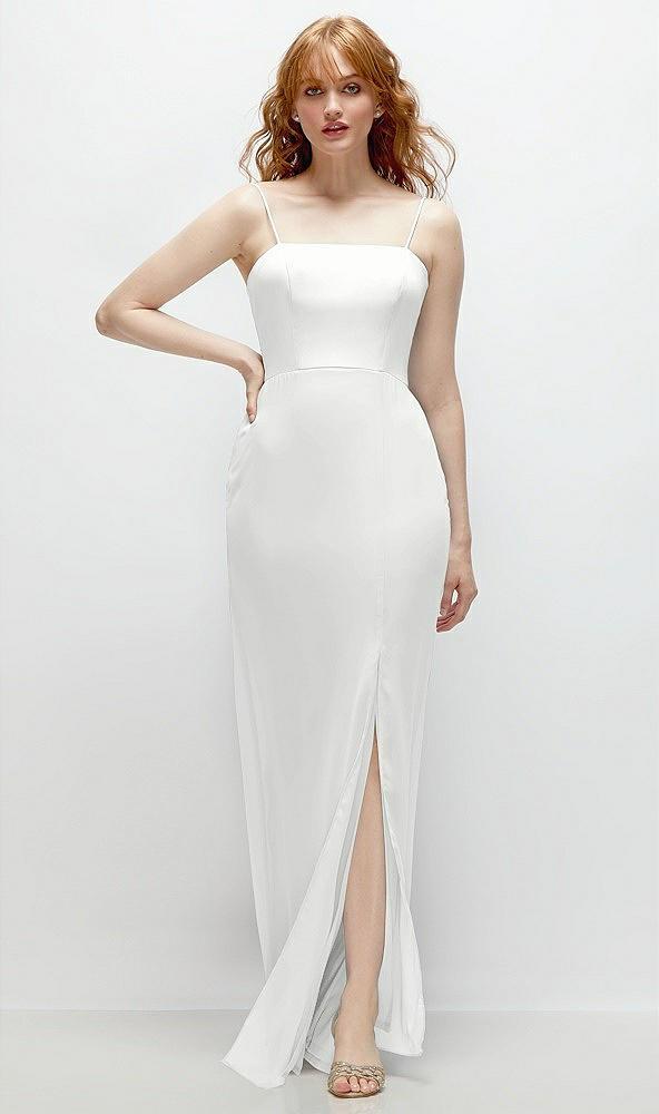 tie-back cutout trumpet gown with front slit