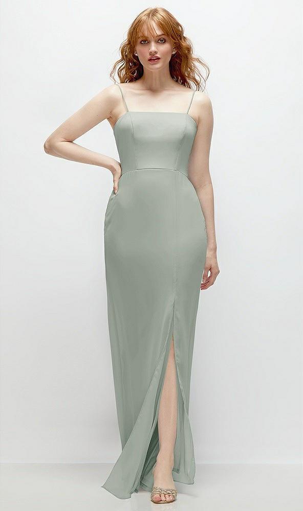 tie-back cutout trumpet gown with front slit