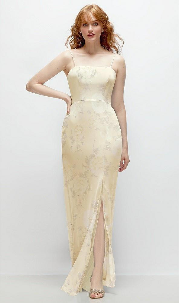 tie-back cutout trumpet gown with front slit