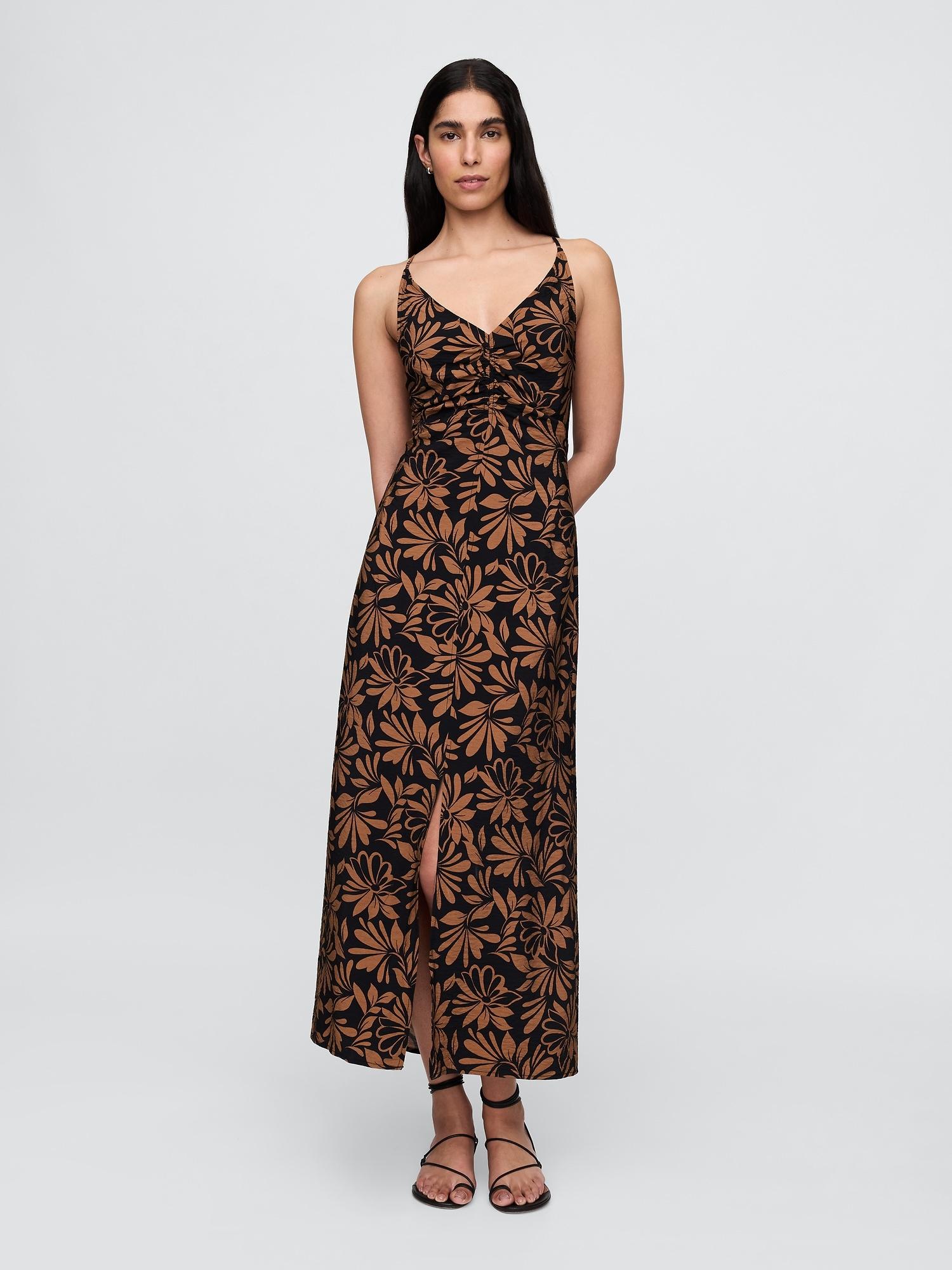 tie-back maxi slip dress