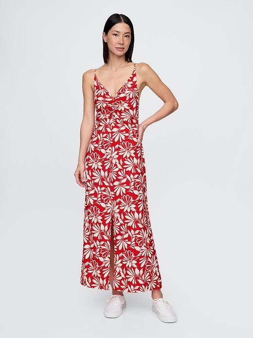tie-back maxi slip dress