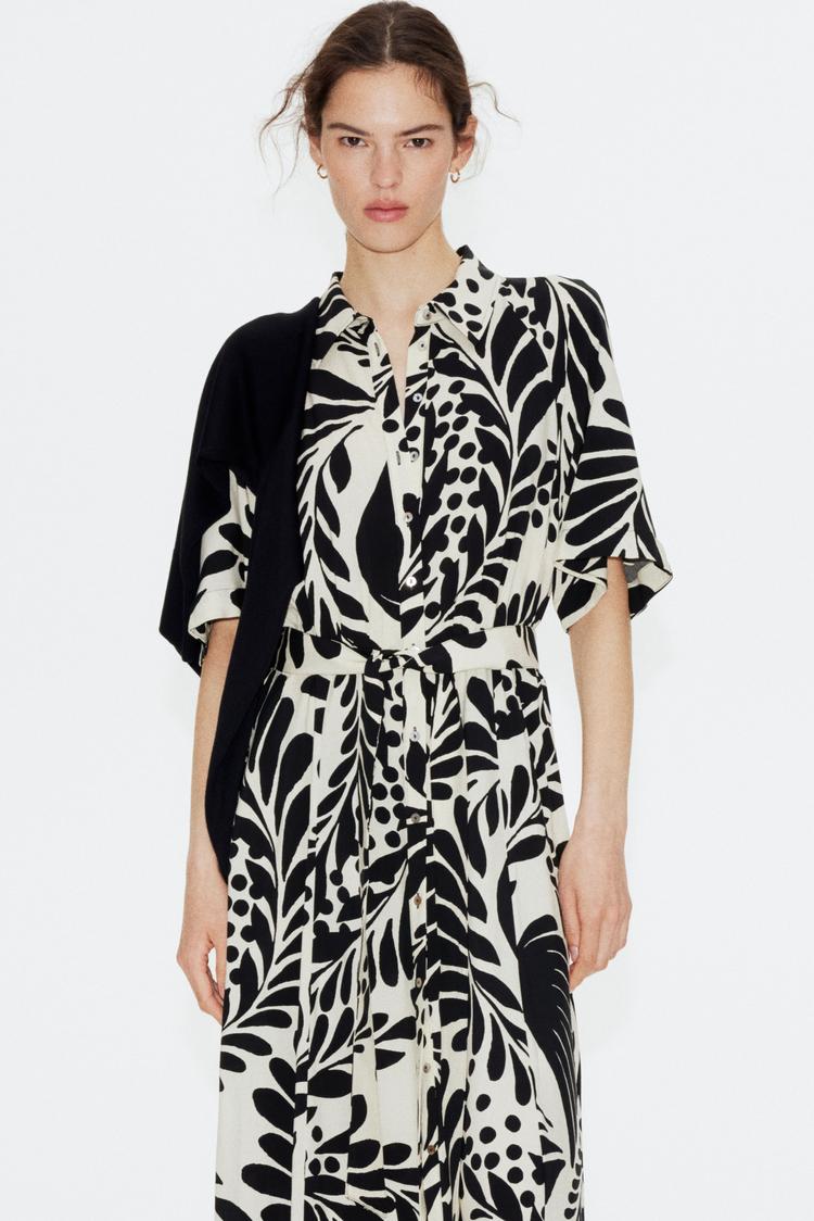 tie-belt shirt dress