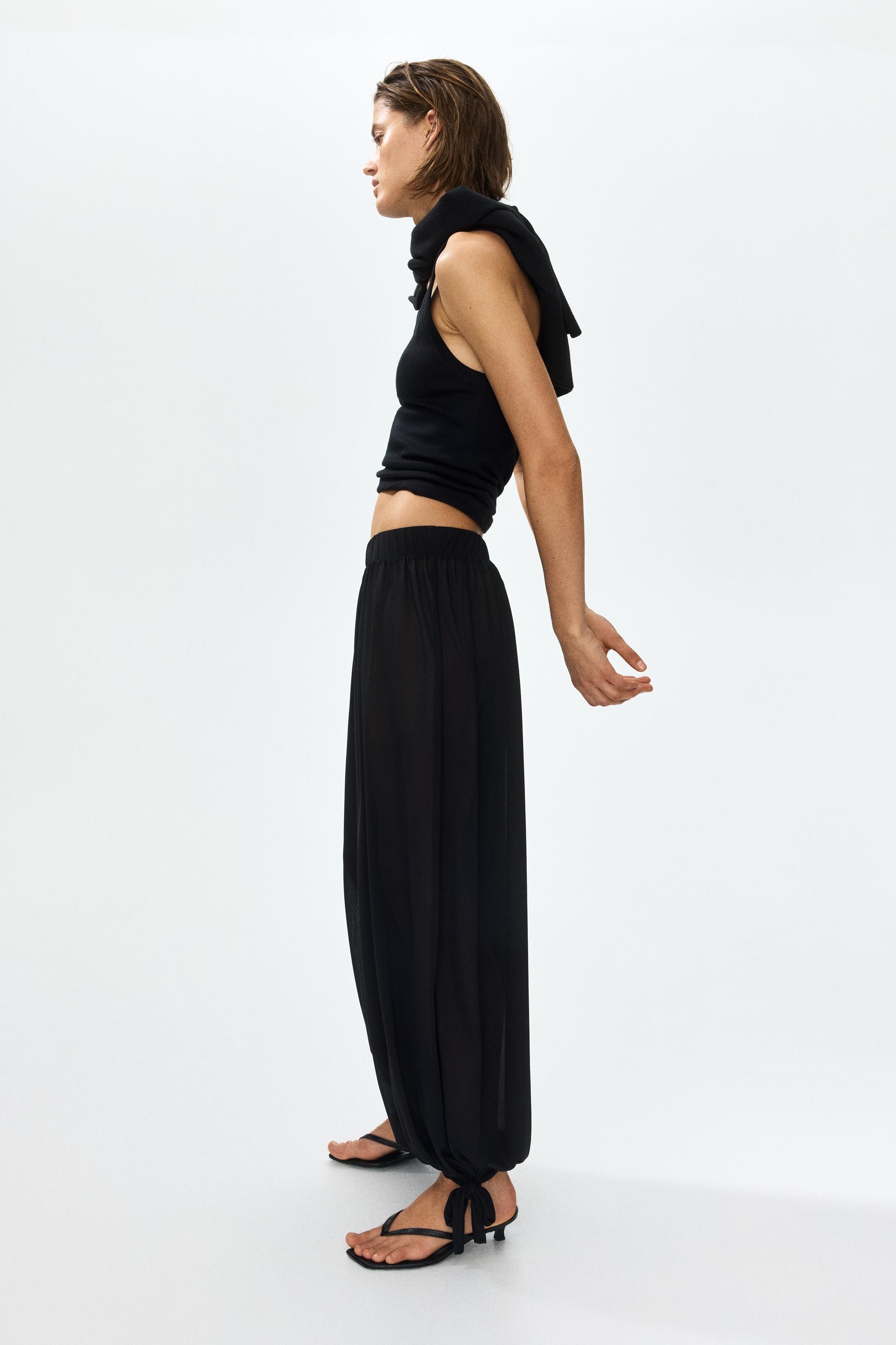tie-detail balloon-leg pants