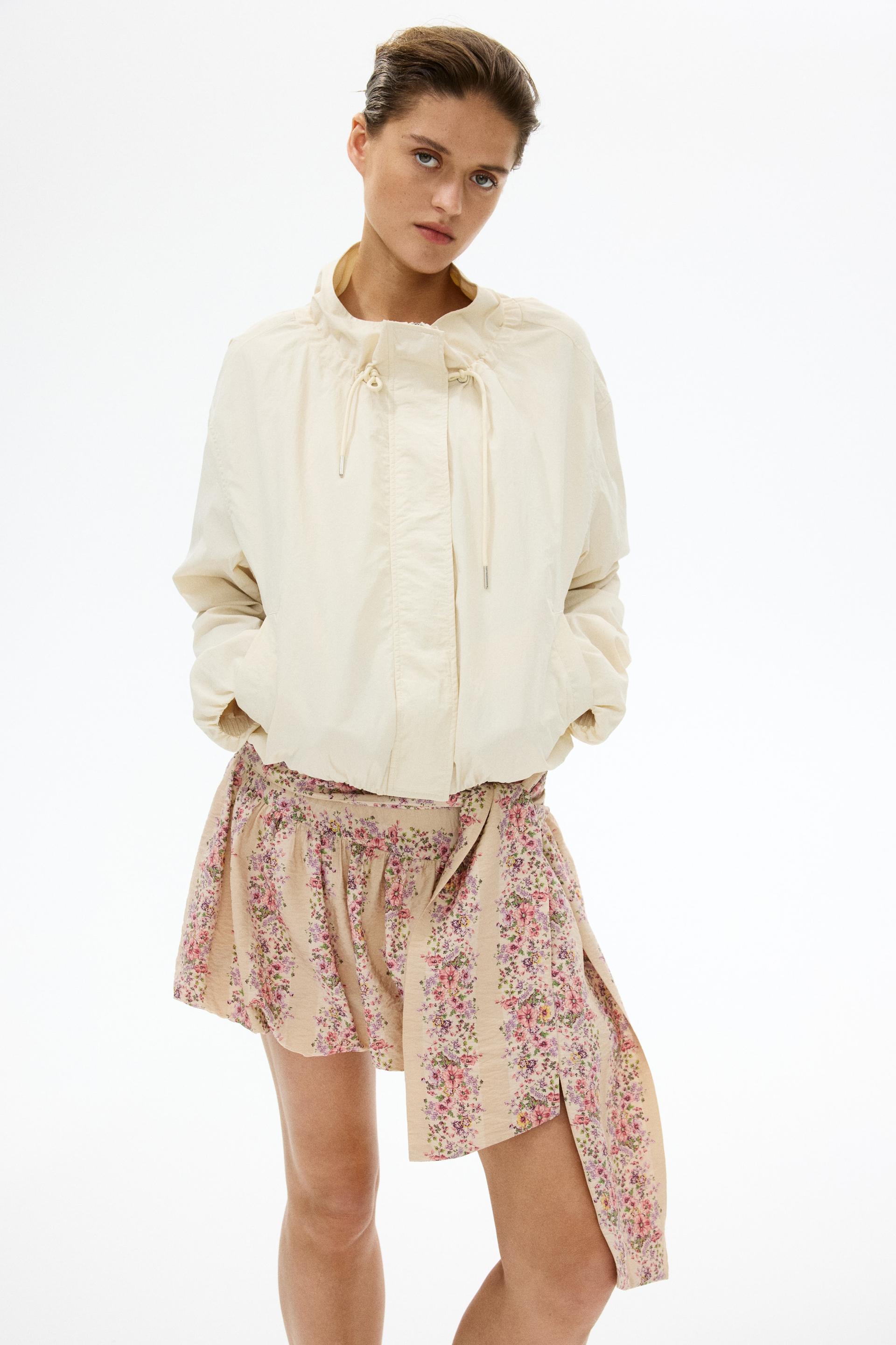 tie-detail bubble-hem skirt