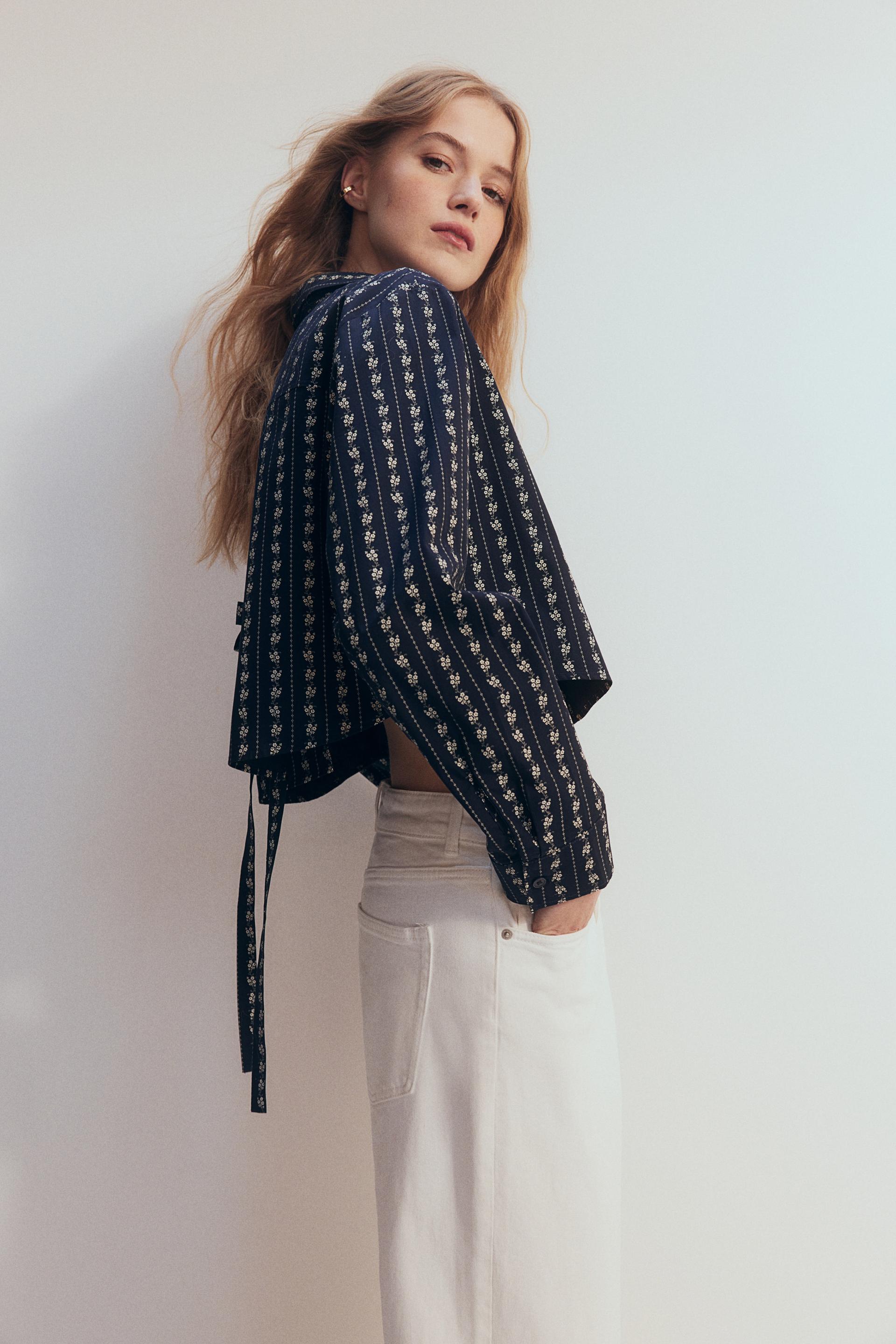 tie-detail crop top