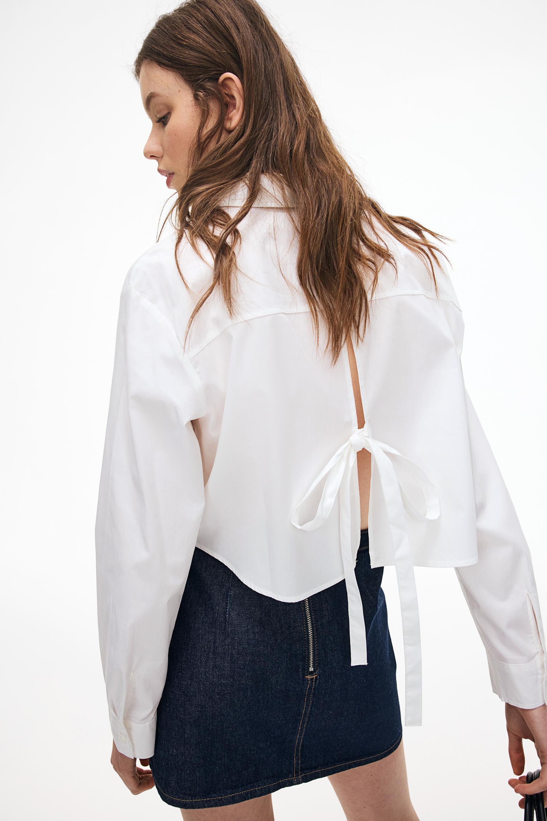 tie-detail crop top