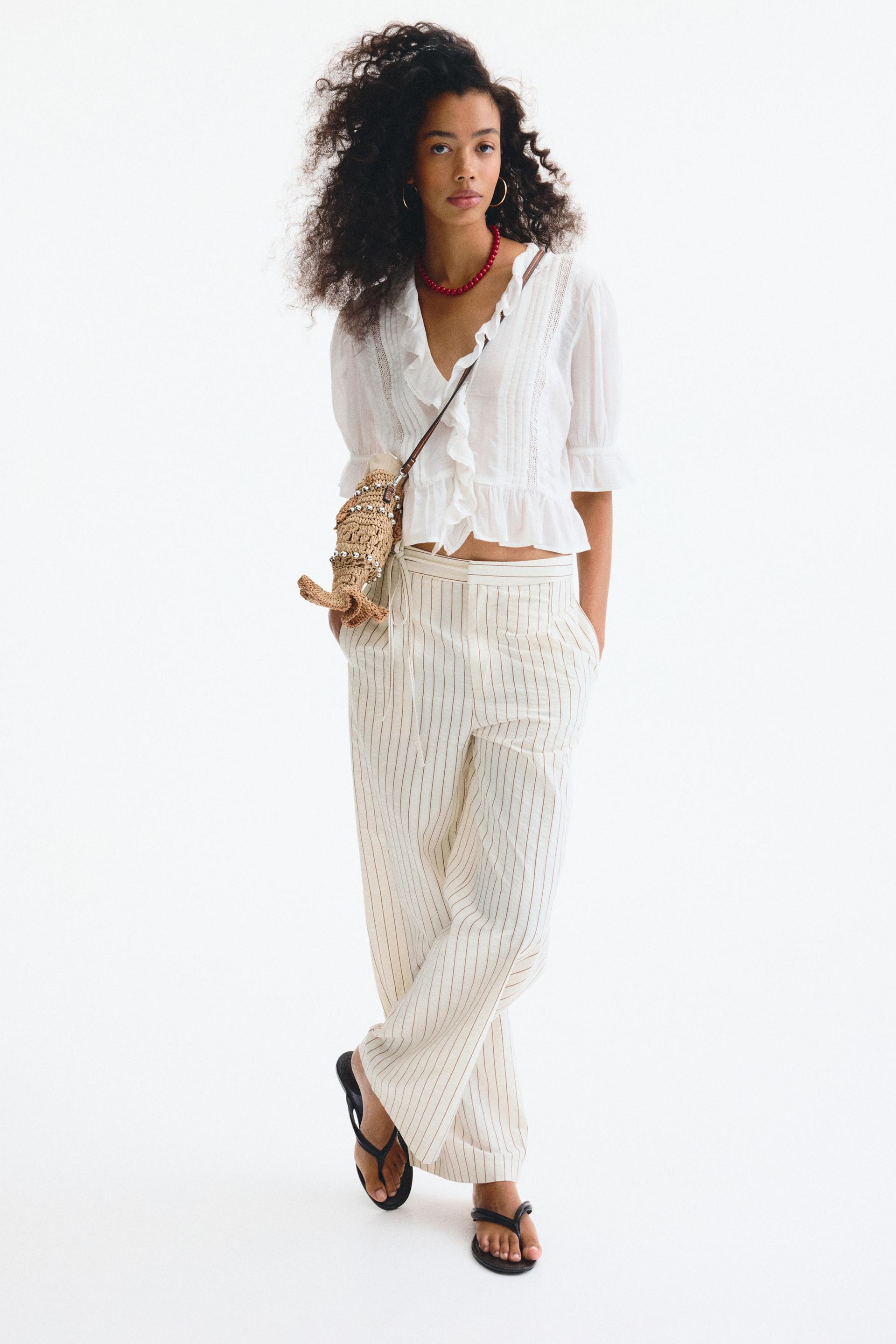 tie-detail pants