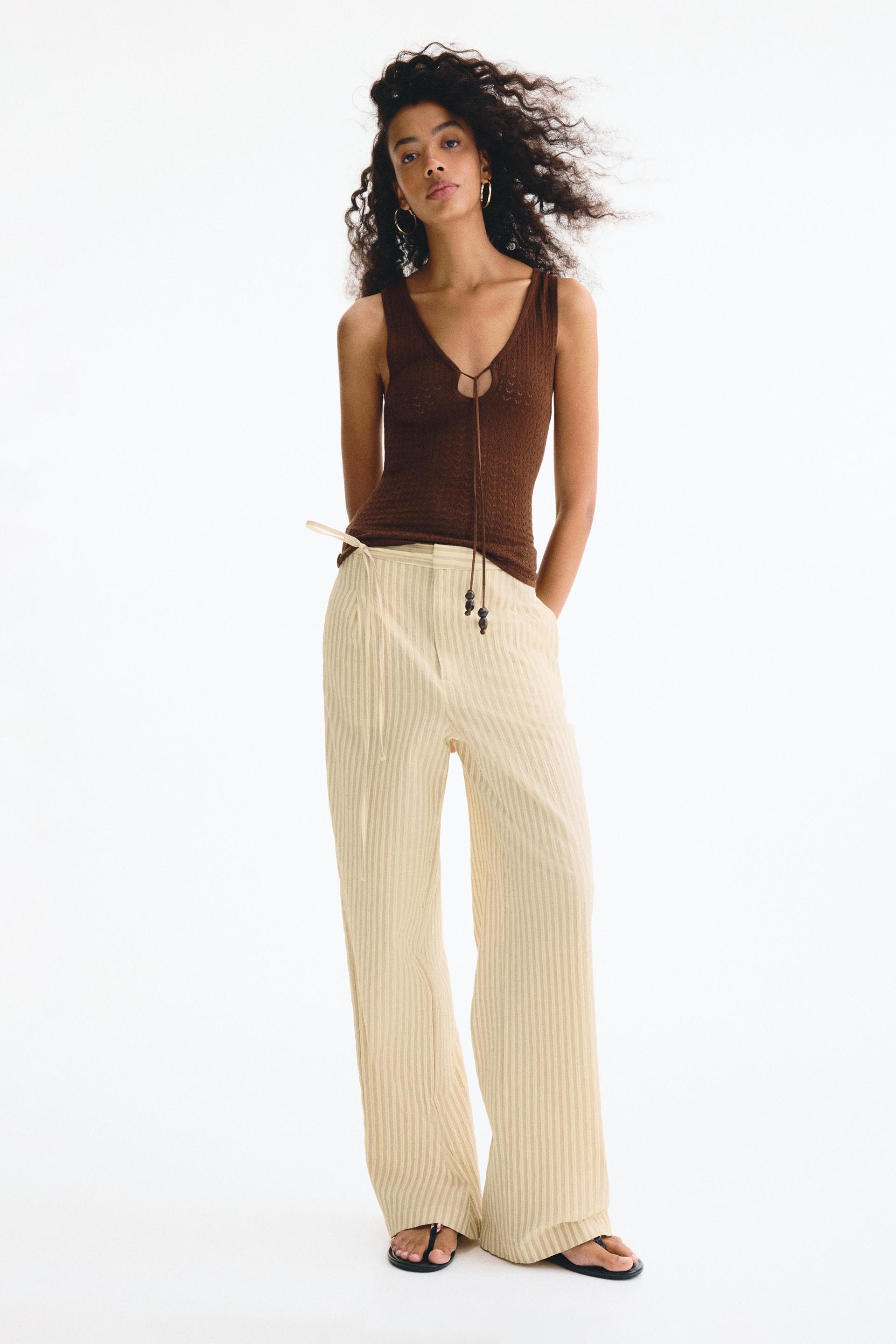 tie-detail pants