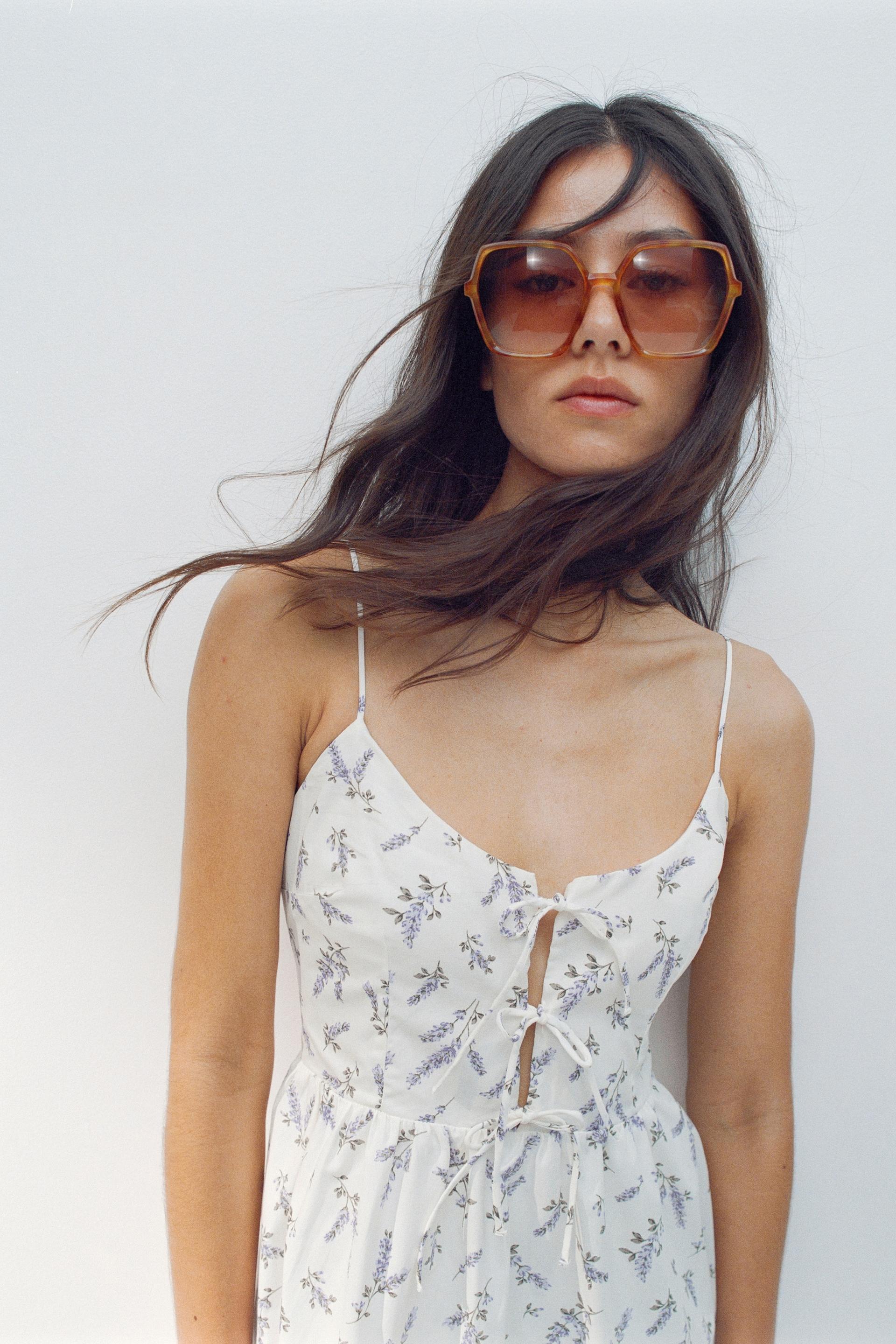 tie-detail poplin dress