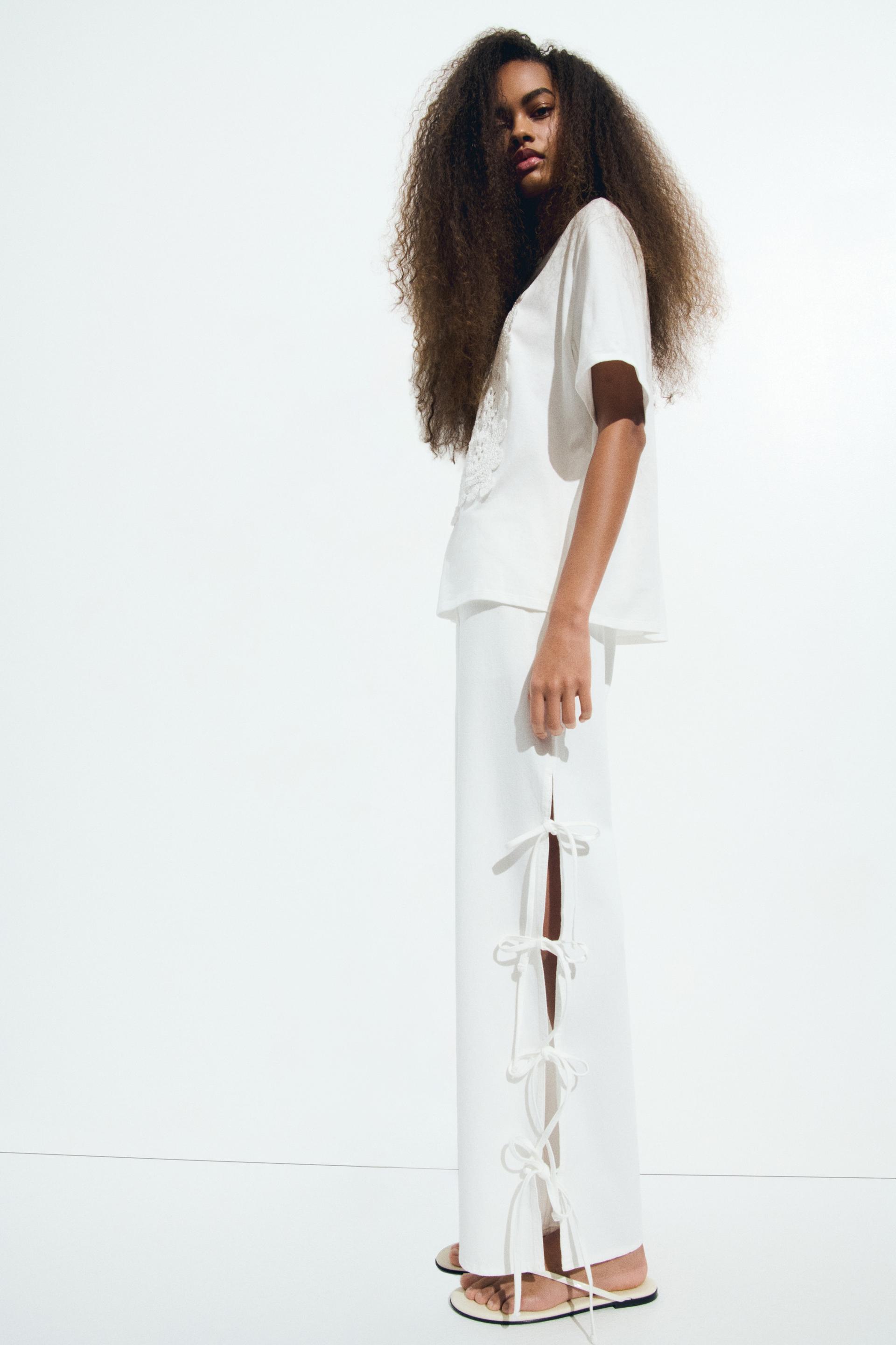 tie-detail pull-on pants
