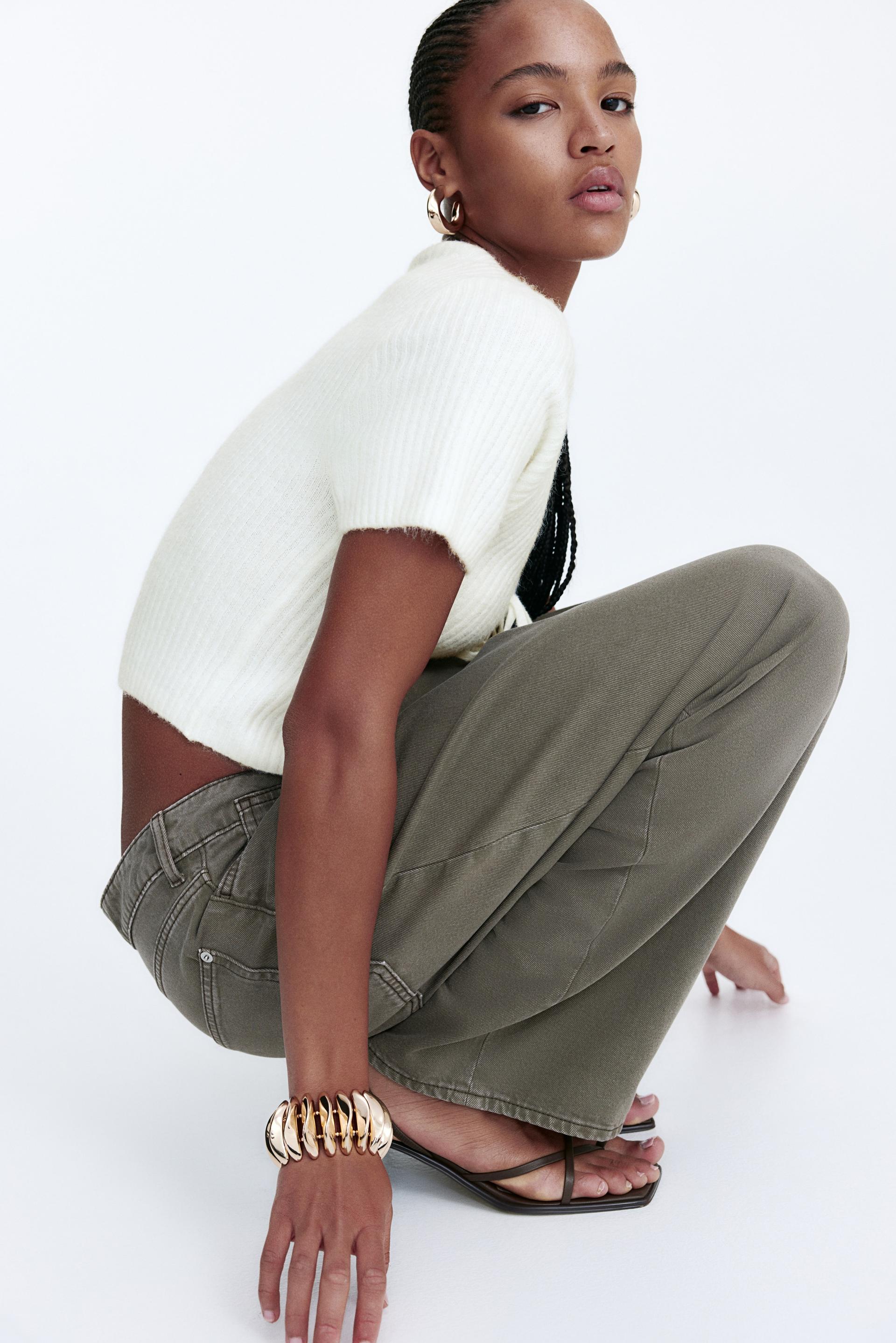 tie-detail rib-knit top