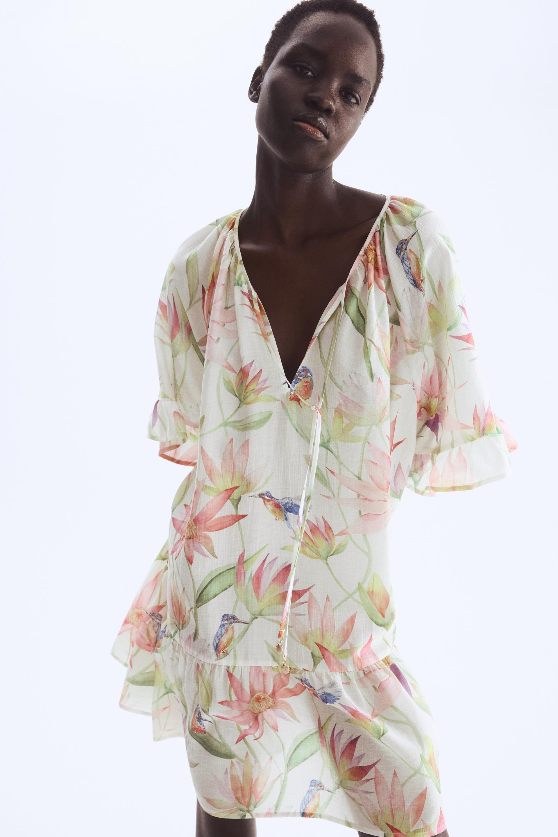 tie-detail tunic dress